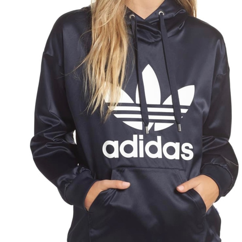 With tags new Adidas Navy Trefoil Hoodie size Small